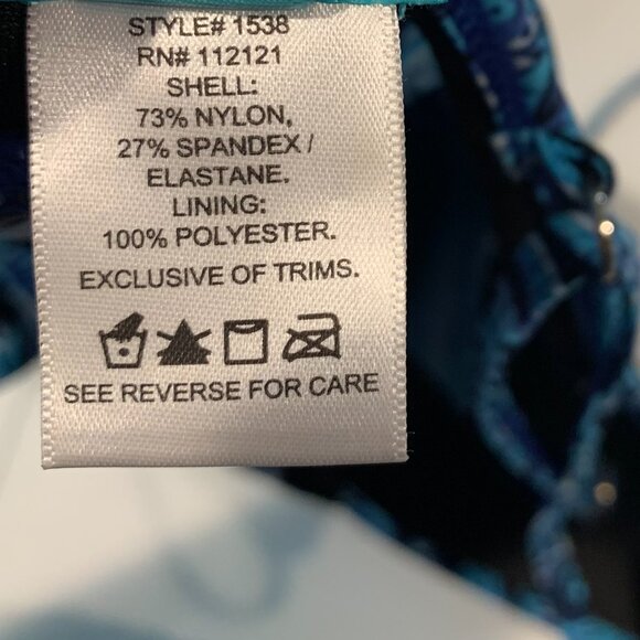 Assets Spanx Push Up Tankini Top Womens Sz S NEW Paisley Blue Slimming Vacation - Picture 8 of 12